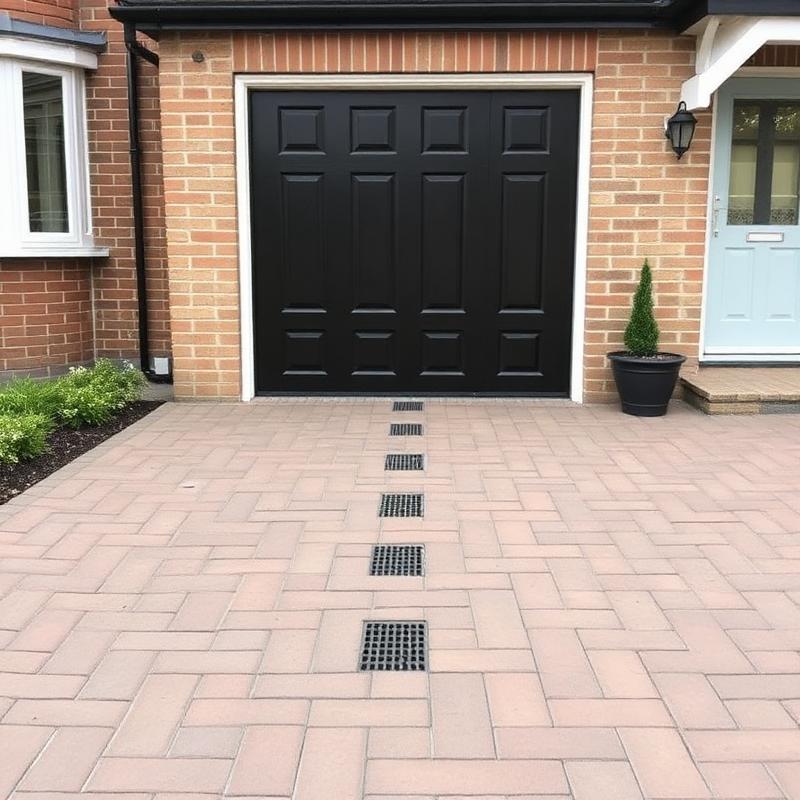 Garage driveway in block paving